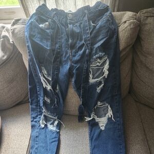 Refuge Denim ripped Mom blue jeans size XL